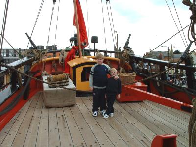 On board the replica of Endeavour